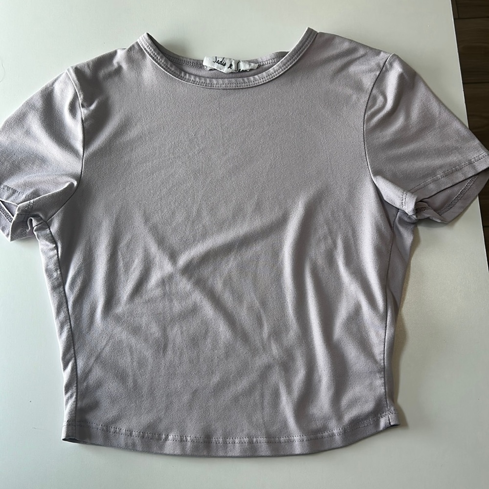 Sadie & Sage Purple Cropped Tee